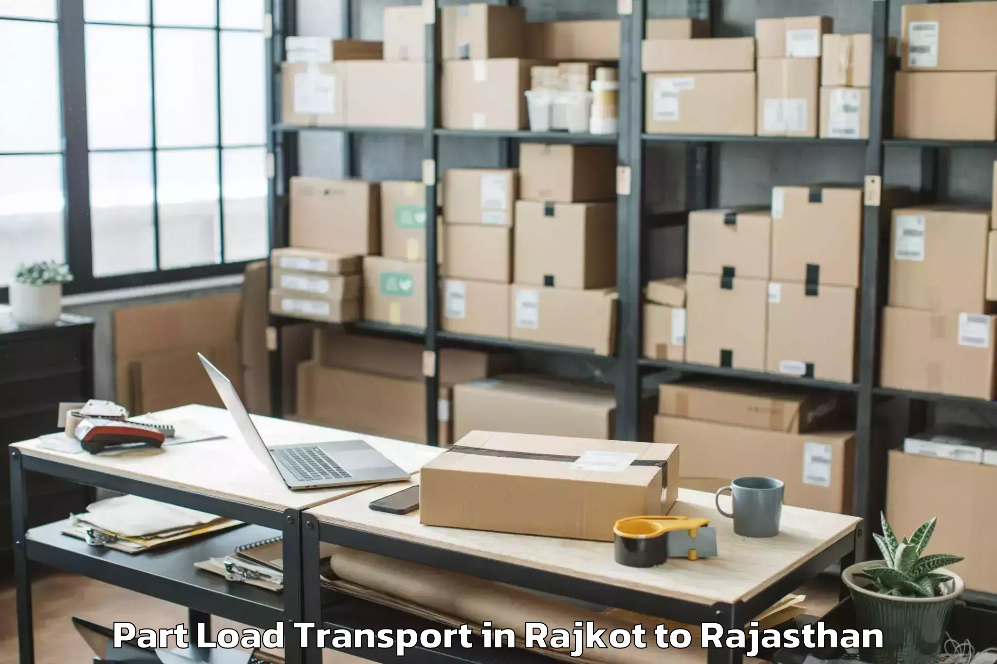 Book Rajkot to Jamwa Ramgarh Part Load Transport